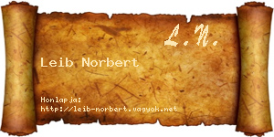 Leib Norbert névjegykártya